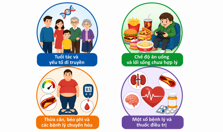 Các nguyên nhân gây tăng huyết áp thường gặp.