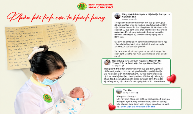 Phản hồi tích cực từ khách hàng sau sinh tại Bệnh viện Đại học Nam Cần Thơ