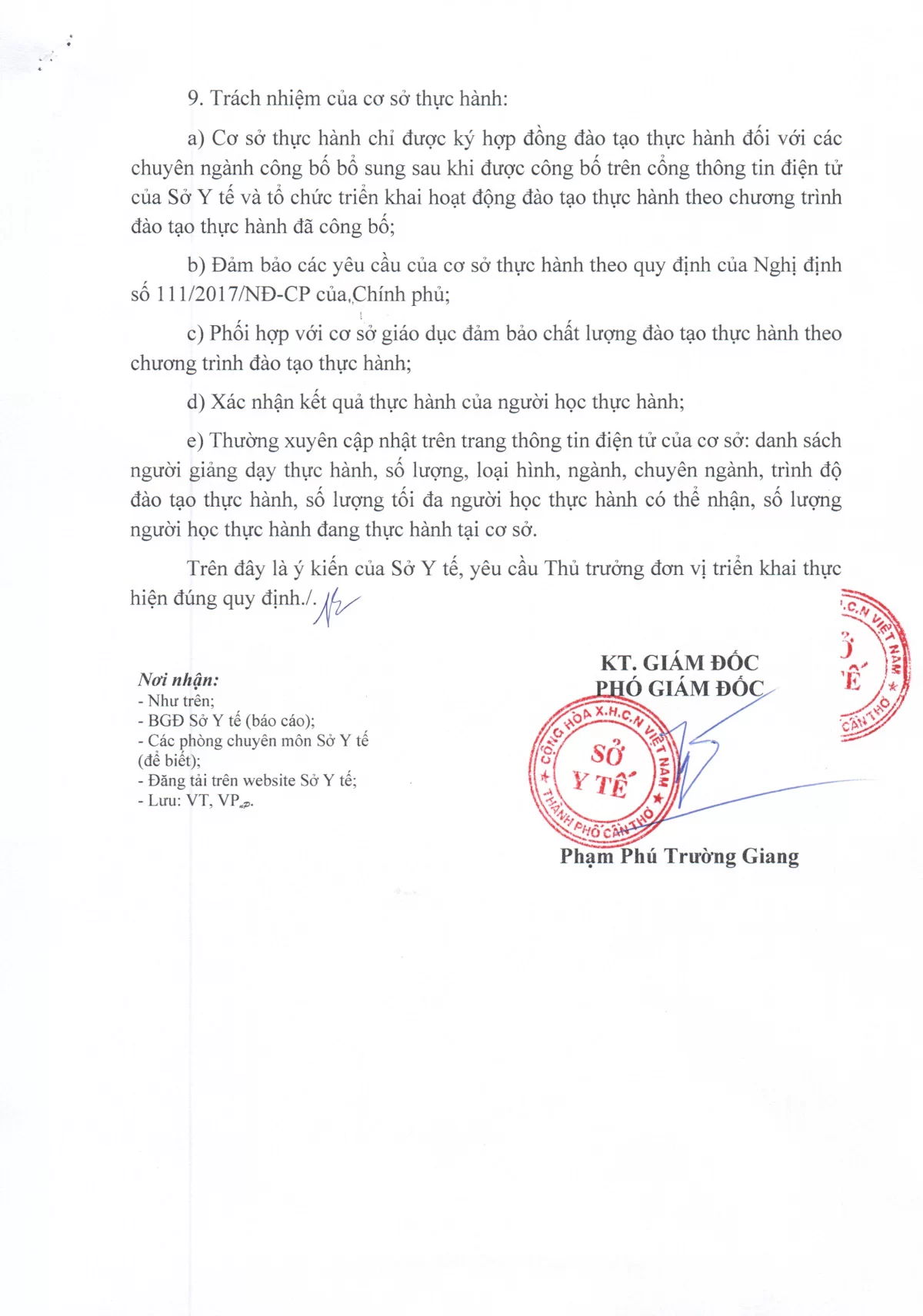 Công văn số 2626/SYT-VP của Sở Y Tế Thành phố Cần Thơ về việc thống nhất bản công bố bổ sung cơ sở khám bệnh, chữa bệnh đáp ứng yêu cầu là cơ sở thực hành trong đào tạo khối ngành sức khỏe - Bệnh viện Đại học Nam Cần Thơ 2 2626 Page 2