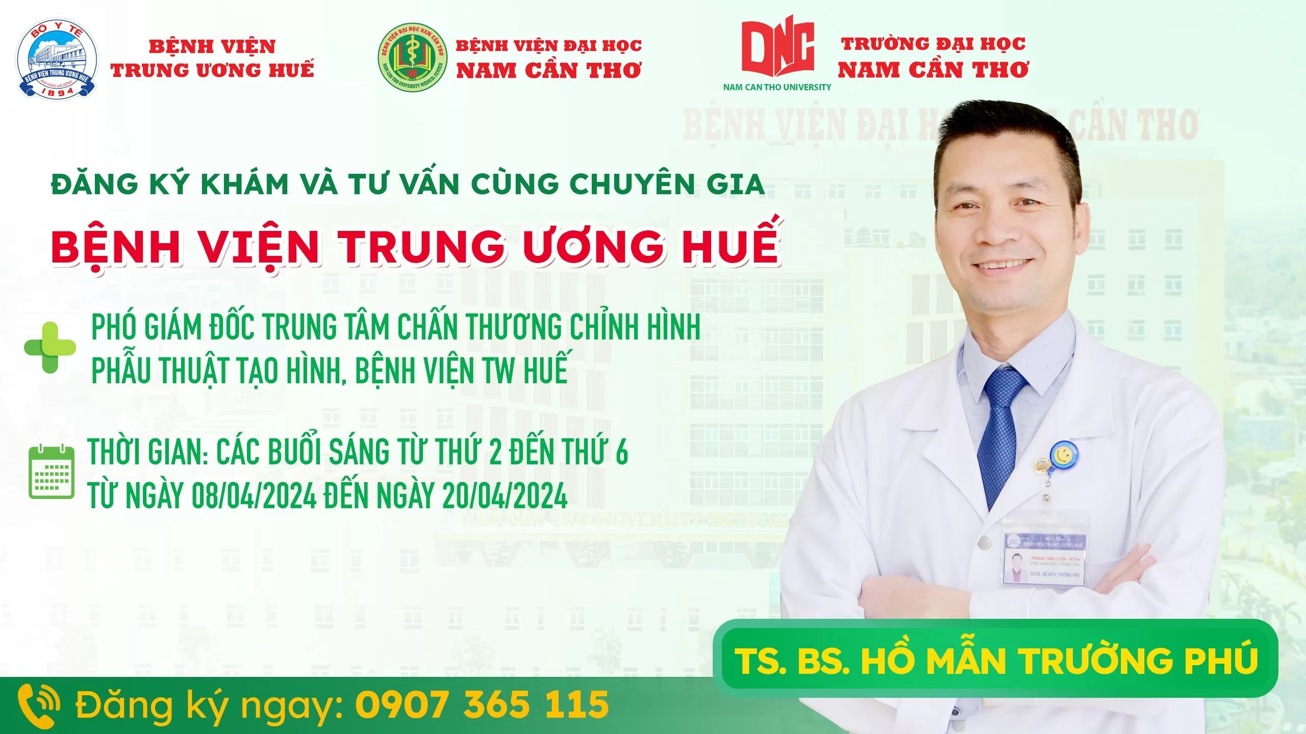 Chương trình hợp tác cùng chuyên gia đến từ Bệnh viện Trung ương Huế.