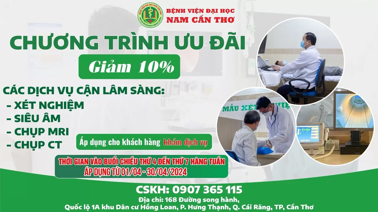 CHƯƠNG TRÌNH ƯU ĐÃI ĐẶC BIỆT THÁNG 4 - GIẢM 10% CÁC DỊCH VỤ CẬN LÂM SÀNG 