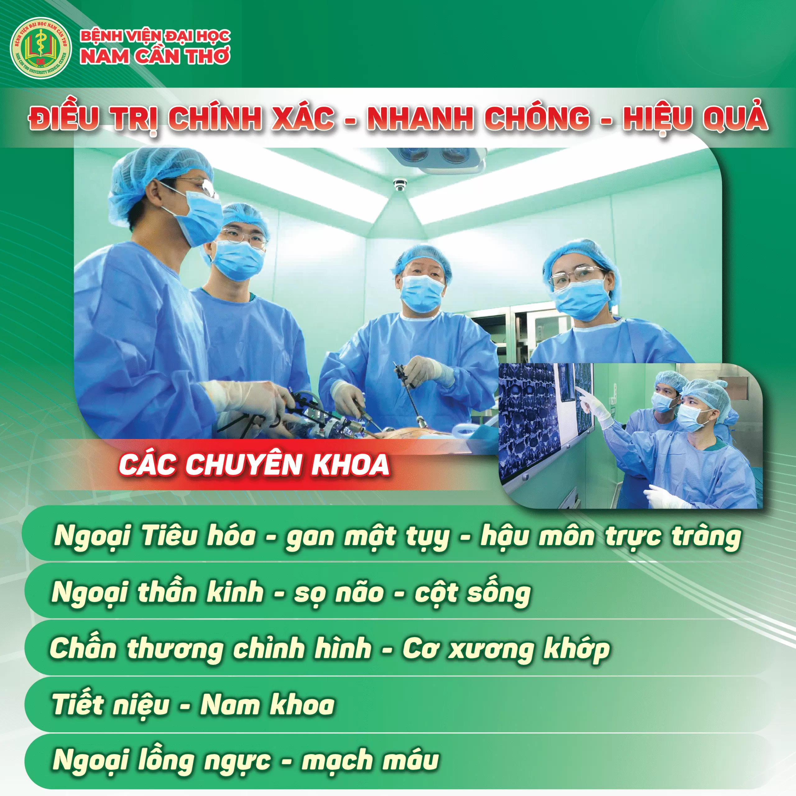 GIẢI PHÁP NGOẠI KHOA TOÀN DIỆN - BỆNH VIỆN ĐẠI HỌC NAM CẦN THƠ