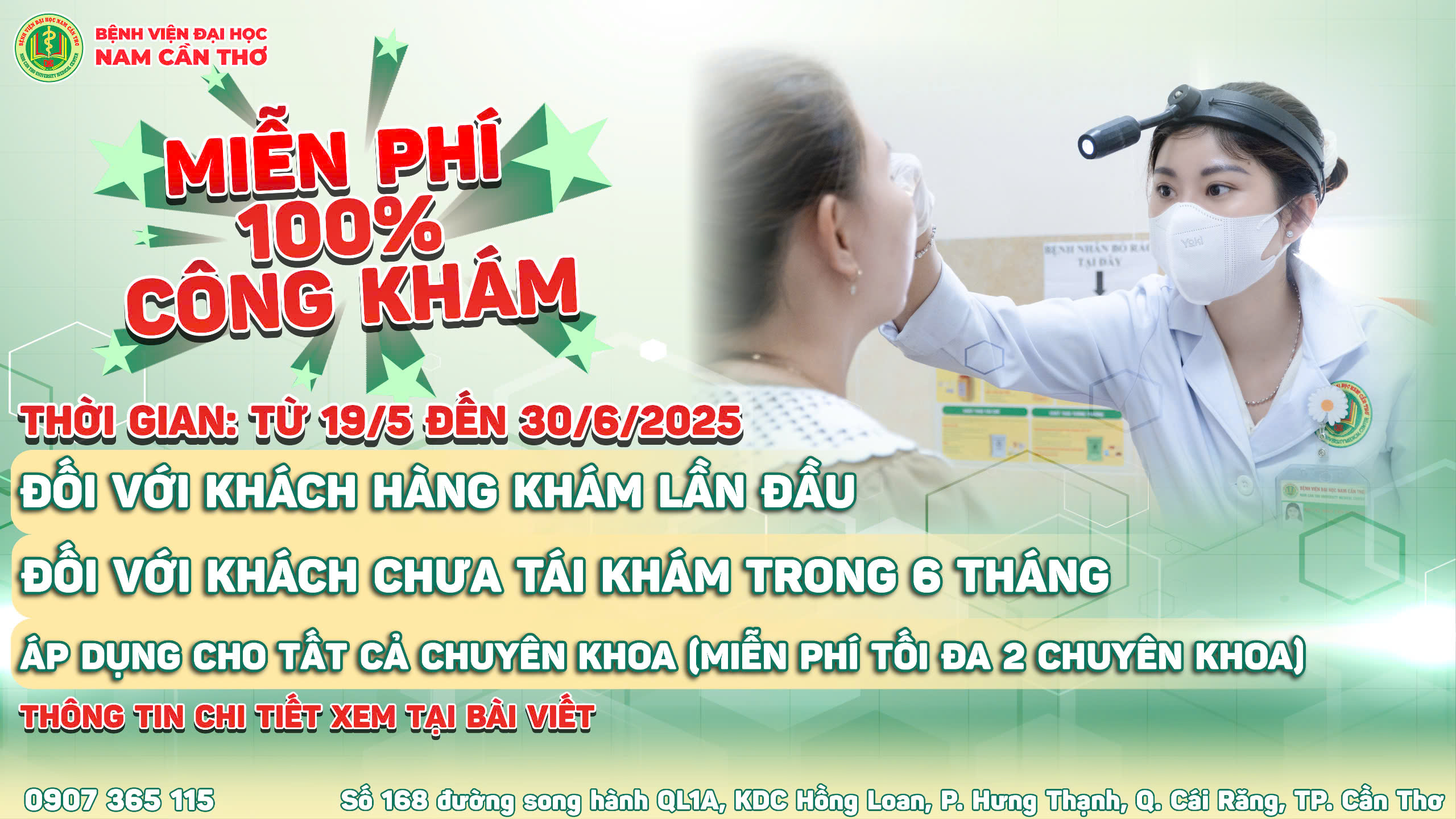 CHĂM SÓC SỨC KHỎE CHỦ ĐỘNG – ƯU ĐÃI TỪ BỆNH VIỆN ĐẠI HỌC NAM CẦN THƠ