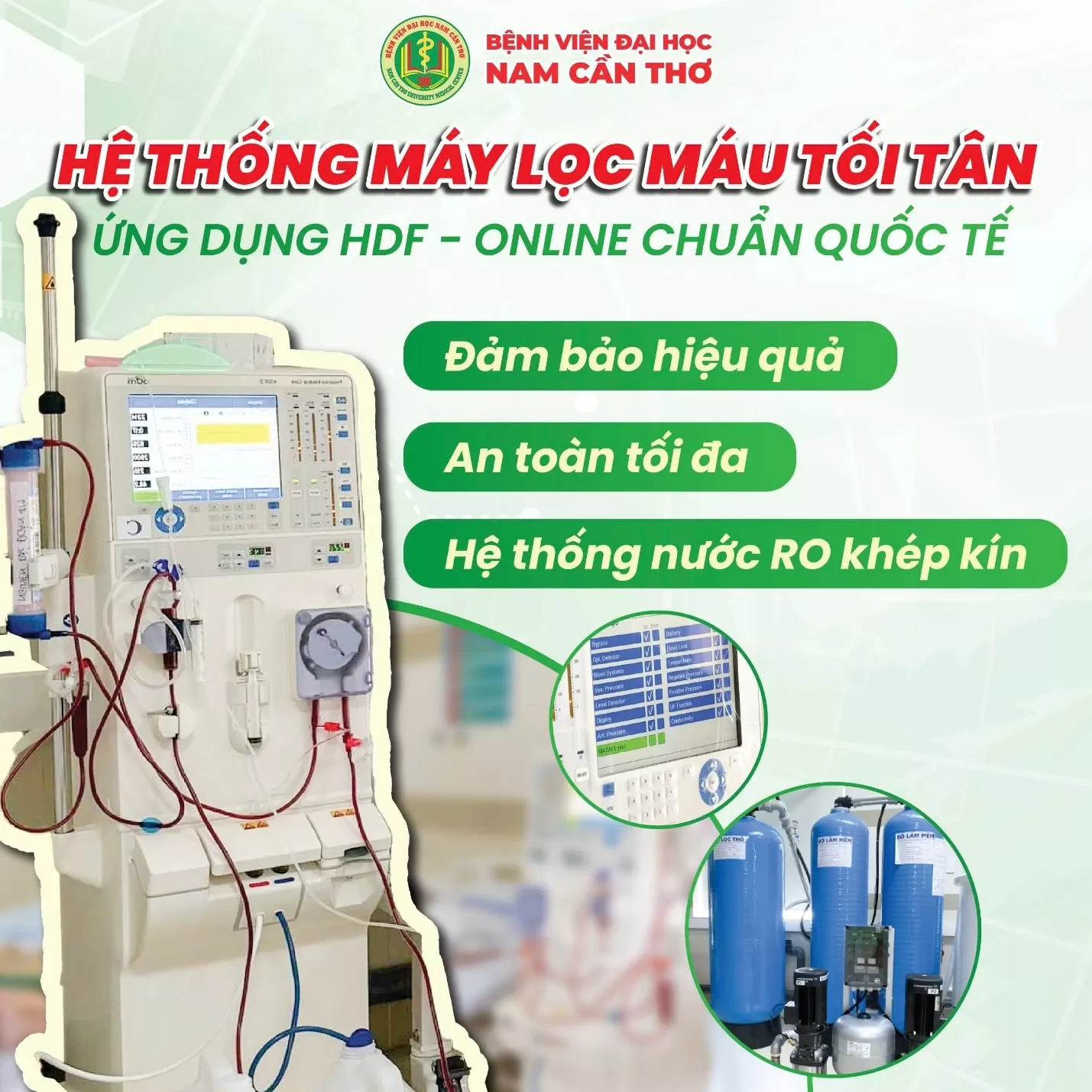 ĐƠN NGUYÊN THẬN NHÂN TẠO BỆNH VIỆN ĐẠI HỌC NAM CẦN THƠ: GIẢI PHÁP ĐIỀU TRỊ HIỆN ĐẠI, HIỆU QUẢ, AN TOÀN
