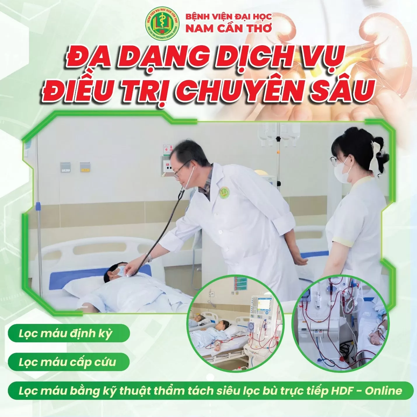 ĐƠN NGUYÊN THẬN NHÂN TẠO BỆNH VIỆN ĐẠI HỌC NAM CẦN THƠ: GIẢI PHÁP ĐIỀU TRỊ HIỆN ĐẠI, HIỆU QUẢ, AN TOÀN